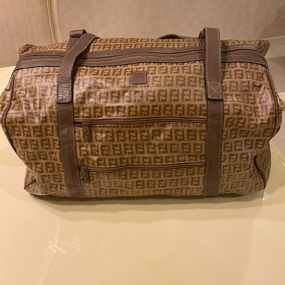 FENDI travel VINTAGE Zucca pattern weekender duffle bag O/S